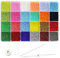 Tibaoffy Taille 12/0 Crafts Perles de rocaille en verre 2 mm Tiny Pony Beads Kit avec boîte de rangement pour la fabrication de bijoux (24 couleurs, environ 24 000 pièces au total)