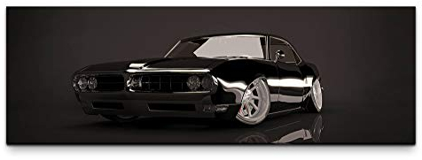 Eau Zone Leinwandbild auf Echtholzrahmen Muscle-Car aus Amerika 150x50cm