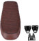 Motorrad Kissen, Yctze Motorrad PU Leder Vintage Cafe Racer Sitz Flach Sattelkissen Ersatz für CG125 GN CG CB400SS(Stil C) für selle cafe racer,cafe racer sitzbank,cafe racer sitzbank,bench seat motor