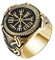 Joliernelle Herren Vegvisir Kompass Ring Gold Edelstahl Ouroboros Schlange Nordisches Wikinger Amulett Schmuck Größe 57