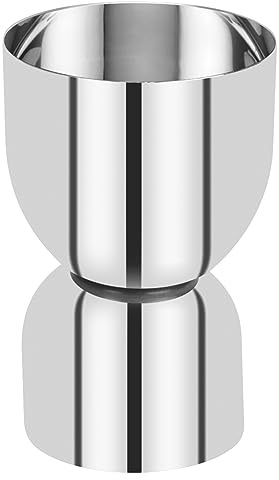 Garden Of Arts Stainless Steel Set of 2 Damru Shape peg Shot Glasses Measure 30 ml and 60 ml Fancy Antique Glass can be Used Both Side for Welcome Drinking and Tasting