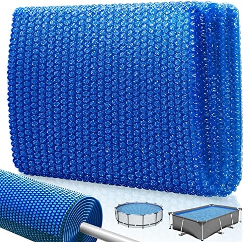 KESSER® Pool Solarabdeckplane Rechteckig 600 x 400cm Solarfolie 120 µm Solarabdeckung Solarplane zuschneidbar, Poolheizung Wassererwärmung Wärmeplane, Solarplane mit 1x Schere,1x Lochzange & 12x Ösen