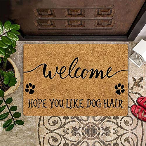 NA Door Mat Indoor Welcome Doormat Hope You Like Dog Hair Doormat I Hope You Like Dogs Front Door Mat Outdoor housewarming gifts home decor