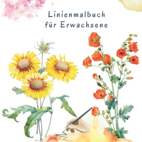 Linienmalbuch für Erwachsene: Das umgedrehte Aquarell Malbuch Rückwärtsausmalbuch Kreative Geschenkidee inverses Malen