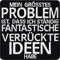 Spaß Aufnäher gestickt | Mein größtes Problem ist, dass ich ständig fantastische verrückte Ideen habe | Lustige Bügelbilder bestickt crazy Patch mit Spruch zum aufbügeln/annähen | 80x80mm