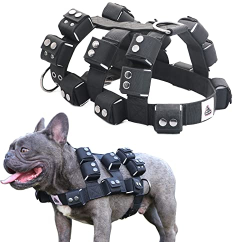 WALKTIME Gewichtete Hundeweste, Trainingsgeschirr mit Taschen für große Hunde