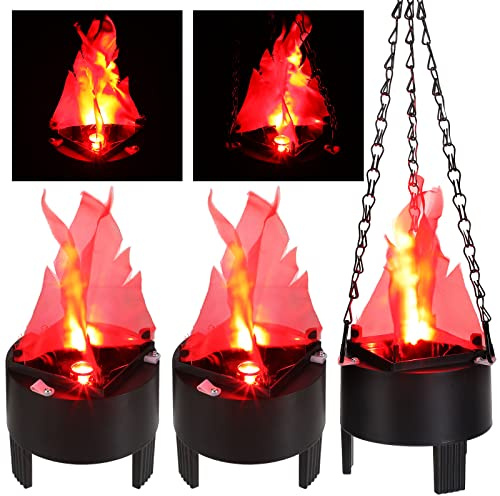 Macarrie 3 Pcs 3D LED Fake Fire Effect Light 110v Electric Campfire