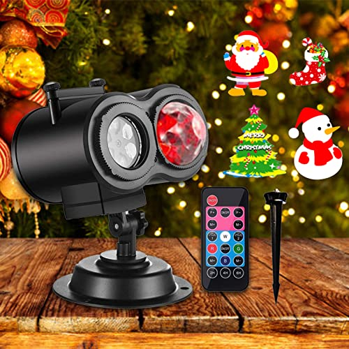 Halloween Weihnachten LED Projektor Mit 24 Mustern Und Wasserwellen Effekt - Wasserdichte Projektionslampe Mit Fernbedienung Für Außen Und Innen Dekorationen