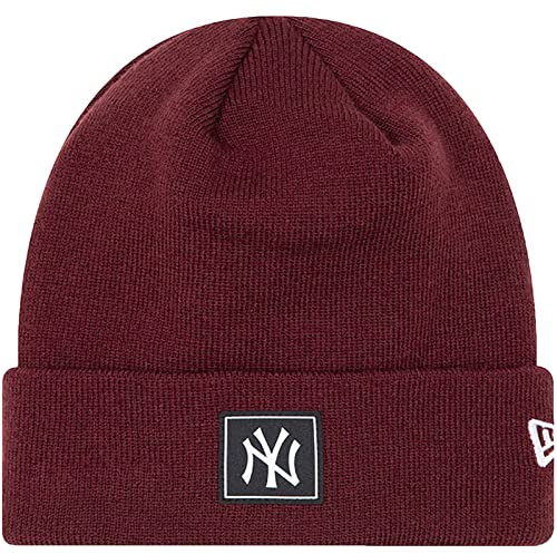 New Era MLB Yankees Team Cuff Beanie Strickmütze Wintermütze Umschlagmütze Damen/Herren - mit Umschlag Winter Herbst-Winter - One Size Bordeaux