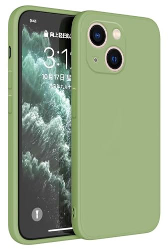 Topme Cover per iPhone 13 mini (5.4 Inches) Custodia Case, Protezione Della Pelle Della Custodia in Silicone Tpu - Verde Matcha