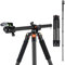 Fotopro Trépied horizontal en fibre de carbone de 160 cm avec rotule à 360 degrés et plaque de libération rapide pour appareil photo reflex numérique de voyage