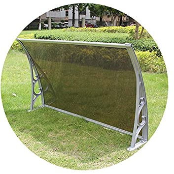 Door Canopy Outdoor, Tinted Door Roofing Canopies, Window Garden Patio Porch Awning, Rain Shelter Polycarbonate Cover (Color : Brown, Size : 120x200cm) (Brown 80x150cm)