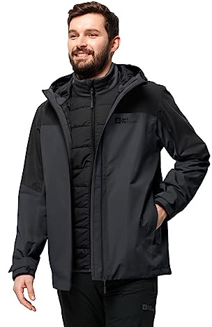 Jack Wolfskin Herren Glaabach 3in1 Jkt M, Schwarz, 3XL EU