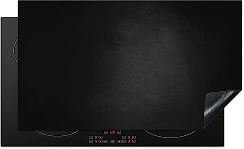 KitchenYeah© Induction Hob Protector Mat Cooker Top Protectors Cover | 20.8x36 / 91.6x52.7 cm - Ceramic Covers Electric Hobs Vinyl Concrete - Black - Grey - Texture - Industrial
