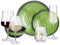 Melamin Camping Geschirr Set 4 Personen Stone Green + 16 Milano Gläser Wassergläser Weingläser Champagner-Gläser Flûtes Tafelgeschirr Picknick BBQ Kochgeschirr