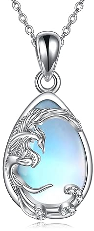 HUKKUN Phönix Kette Silber 925 Damen Phönix Anhänger Halskette Vogel Phönix Schmuck Geschenke für Frauen und Mädchen