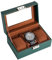 ProCase Uhrenbox mit 3 Fächern, Uhrenkasten mit Glasdeckel, Uhrenkoffer mit Uhrenkissen, Uhrenaufbewahrung, Premium-Uhrenschatulle, PU-Leder Uhrenkasten, Watch Box für Herren - 3 Fächer, Grün