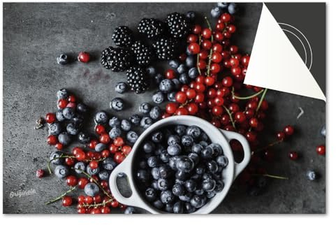 Induktionsschutz von Dietrix - Schutzmatte 71x52cm - Beeren - Base - Für Induktionskochfeld/Induktionsherd - Herdabdeckung Ceranfeld - Helle Unterseite - Herdabdeckplatte