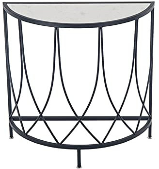 ZZBFHH Sofatisch aus Metall, Marmor-Konsolentisch, Bodenständer, Halbrunder Wandtisch, Wohnzimmer, Schlafzimmer (Farbe: A)