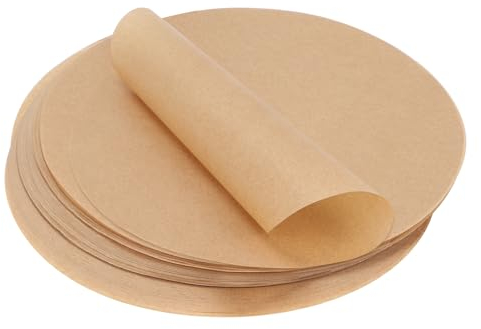 SWAWIS 150 Piezas Ronda de Papel para Hornear, Ø 30cm Papel de pergamino Antiadherente para Hornear, Papel Freidora Aire Redondo Papel de Horno Ronda para Sartén Freidora Barbacoa Pastel Tarta(Marrón)