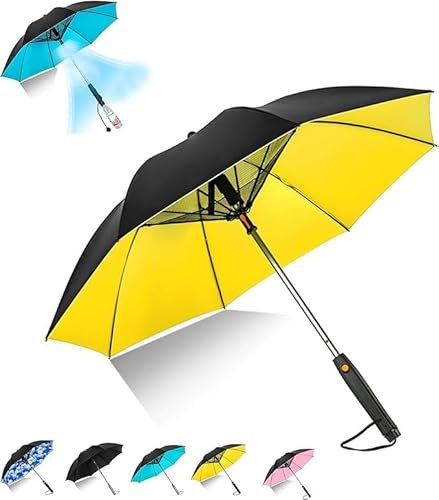 Niblido 3 in 1 Umbrella with Fan, Umbrella with Fan and Mist Spray,Sun Umbrella Uv Protection Portable Rechargeable Sunshade,USB Rechargeable Portable Umbrella,Misting Umbrella With Fan (E-Battery)