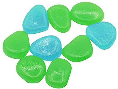 In Rocks Decor Glow Aquarien, leuchtende Kieselsteine, dunkel, für Garten, Heimdekoration, Glaskies für Vasen, Blau, Grün, Einheitsgröße, 300 Stück