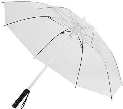 Yctze LED-Regenschirm-Taschenlampe mit Akku, 7 Farbwechsel für Sichere Nachtspaziergänge, Beleuchteter Regenschirm Im Lichtschwert-Stil (Transparent)
