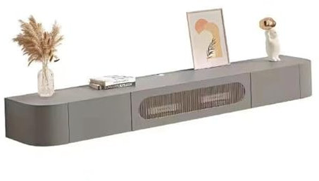 CRPPSYYR Bois Massif Suspendu Simple Table Basse Moderne Meuble TV Rangement Meuble TV Rangement Planche de Roche,Grey-200cm