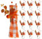 Thanksgiving Serviettenringe Set mit 12 Stück – orangefarbenes Eukalyptusblatt, Herbst, rustikal, handgefertigt, Bauernhaus-Halter für Herbstsaison-Dekorationen