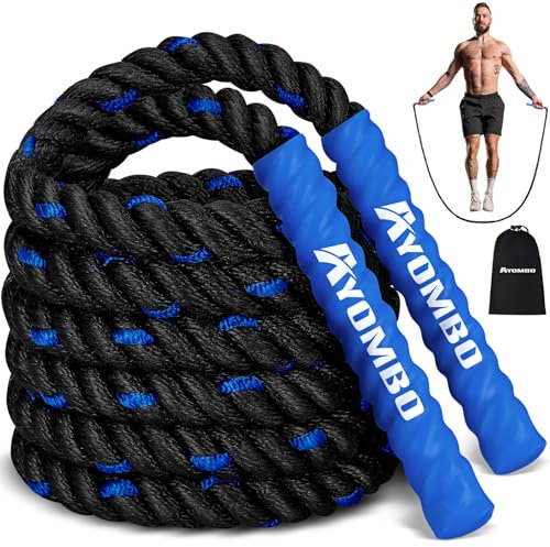 Corda per saltare, corda per saltare ponderata per fitness, 0,5 kg, corda per saltare pesante, per uomini, donne e bambini, corde per saltare per esercizi, allenamento muscolare, velocità e