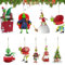 KBIBCK 9 Stück Grin-ch Weihnachtsschmuck, Weihnachtsbaumschmuck, G-rinch Hängende Ornament, Weihnachtsbaumschmuck-Anhänger, lustige Harzanhänger für Zuhause, Feiertage, Partys, Grünhaariges Monster
