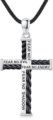 OHAYOO Kreuz Kette Herren 925 Sterling Silber Kreuzkette Halskette Kreuz Schmuck für Herren Frauen Mädchen Beste Freundin Lederband 50+5 cm