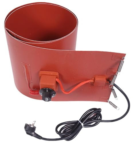 Kadxyan Fass-Eimer-Heizung, Metall-Ölfass-Eimer-Heizung, externer Knopf für einfache Einstellung, Hitze 200 °C, für Ölfässer, Rohre, Wassertanks