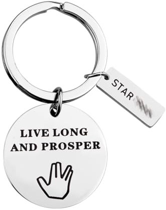 KUIYAI Live Long And Prosper Schlüsselanhänger, Filminspiriertes Geschenk, die nächste Generation, TV-Show-Liebhaber-Geschenk, Long Prosperuk, 36