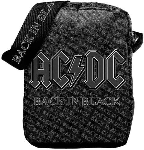 Rocksax AC/DC Crossbody Bag - Back in Black, Schwarz, Umhängetasche