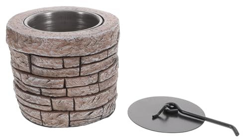 Alipis Mesa de para Exteriores Mesa de Sobremesa Estufa de Pellets Pequeña Blanca Chimeneas Altas Chimenea Portátil para Asar Malvaviscos