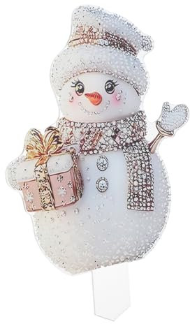 PAMINGONO Schneemann-gartenstecker Aus Acryl Für Außenbereich Winter Und Feiertagsdekoration Leicht Zu Installieren in Rasen Oder Garten
