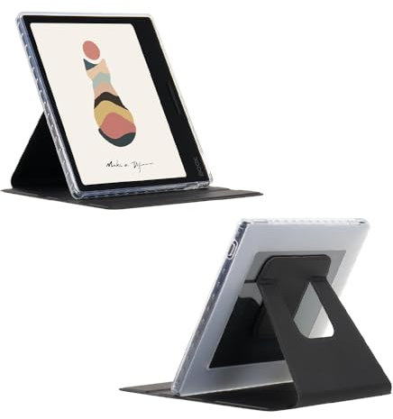 Étui en PU compatible avec Fro 7 pour Onyx Boox Tablet Go 7 Color/ Leaf2/Leaf3/Leaf3 C/Page/Galileo Étui de protection horizontal et vertical pour la liseuse de veille et réveil (Noir)