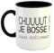 Kiribou Mug Collègue Chut je bosse ! (Non j'déconne) - Tasse humoristique pour le bureau (Bicolore Noir)