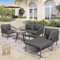 KUAKE Garten Lounge Set, Seil Gartenmöbel Set, Modernes Outdoor Sofa Set Handgewebtes Seil, Inklusive Aller Sitz- Und Rückenkissen, Balkonset, Garten Und Terrasse ﻿ (Grau)
