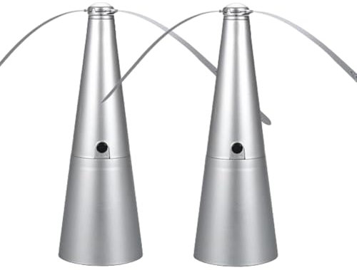 2 Pezzi Ventola Anti Insett, Ventilatore Repellente per Mosche Da Tavolo, Repellente Elettrico per Mosche Argento, Ventilatore Portatile, Tiene Insetti Lontani Dal Cibo, Silenzioso, 8,5*8,5*24,5cm