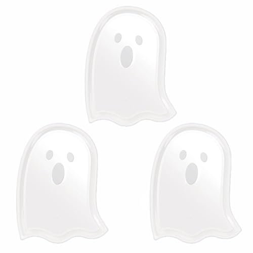 Juego de 3 bandejas de plástico para postre, calabaza, fantasma, murciélago, caramelo, granja, platos para servir aperitivos, platos