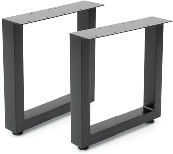 Bentatec Bankgestell ohne Lehne mit Platte – pulverbeschichtetes Stahlgestell, 42 cm hoch, 40 cm tief, Profil 60x40 mm, stabile 10 cm Befestigungsplatte für Sitzflächen (Schwarz, 2er-Set)
