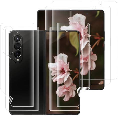 Cable Leader 2+2 Verre Trempé pour Samsung Galaxy Z Fold 5 5G, TPU Couverture 3D Transparent Vitre protection, Anti Rayures, Sans Bulles HD Z Fold 5 Film protecteur au dos+Sensibilité Protection écran