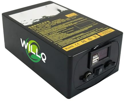 WILLQ 12V 20AH 30AH Fischfinder-Batterie, 12 Volt Floß-Angellampe, Ersatz-Lithium-Ionen-Akkupack für 0-360W Motor-Kit,12v30ah
