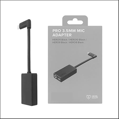 Compatible for GoPro HERO12/11/10/9/8/7/6/5-3.5mm Mic Adapter for Action Cameras,Accessories
