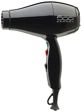 GAMMAPIU' Professioneller Haartrockner 500 Compact Light, Haarföhn, Leicht, Leise, Leistungsstark, 3 Geschwindigkeiten, Ionentechnologie, Silber Beschichteter Grill, W 1800-2000, Italienischer Stecker