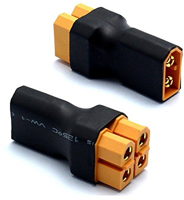 Boladge 2 Stücke XT60 Parallel Stecker 1-Männlich XT60 Stecker auf 2-Buchse XT60 Stecker Paralleladapter für RC Lipo-Batterie