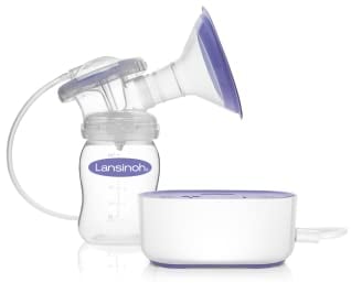 Lansinoh Breast Pump Compact Single Electric Breast Pump Breastfeeding Milk Breastpump, ComfortFit Breast Cushion, Let-Down & Expression Pumping Modes, Mains or Micro-USB Operated, Portable