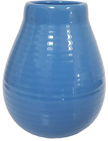 Gaucho Bruno Large Ceramic Yerba Mate Cup - Reusable, Slip-Proof Gripping and Easy Cleaning - Retains Heat, Ideal for Teabags - for Home and Travel Use - Sky Blue